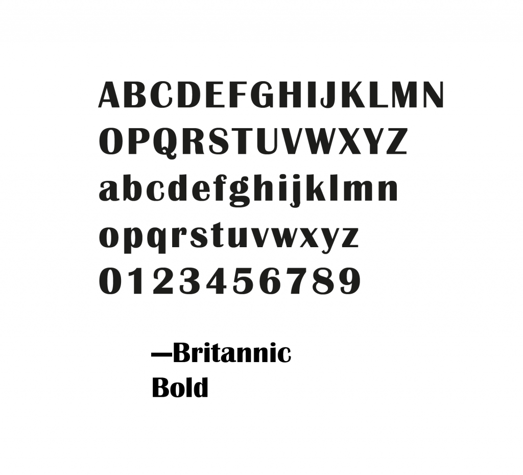 Eagle titles font: Britannic Bold