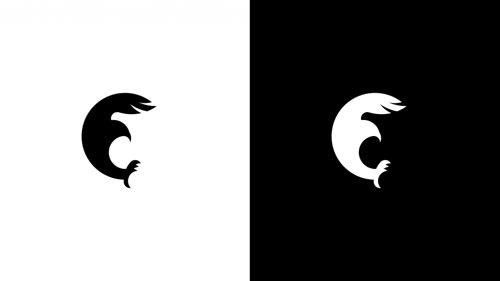 Eagle logo: black and white